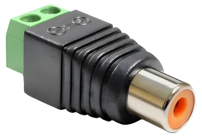 Produktbild von Delock Adapter RCA female > Terminal Block - Video- / Audio-Adapter - Component Video / Audio - 2-polige Klemmleiste weiblich zu RCA weiblich