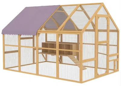 Obrázok produktu pre Kuriňa s možnosťou výbehu pre 8-12 sliepok | Farba: Žltá | Rozmery: 185,5 x 280 x 188 cm