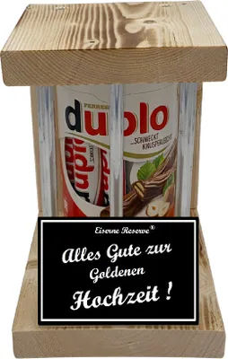 Produktbild von duplo Riegel - Notfall Reserve - Metallstäbe - Alles Gute zur Goldenen Hochzeit - Goldenen Hochzeit Geschenk