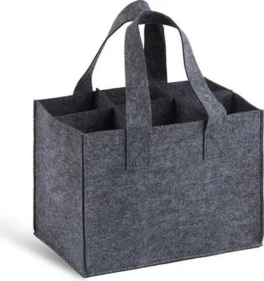 Produktbild von Flaschenträger 6 Flaschen, Filztasche 6 Faschen, Filztasche Bier, Filztasche mit Fächern, Männerhandtasche Biertasche, Getränketasche für Weinflasche Bierflaschen Wasserflaschen Tragetasche