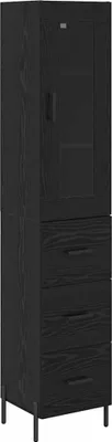 Zdjęcie produktu dla Highboard Czarny Dąb 34,5 x 34 x 180 cm Materiał drewnopochodny