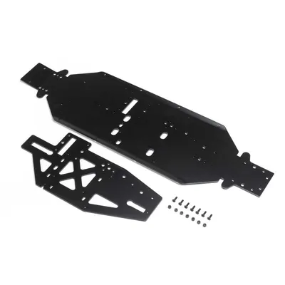 Produktbild von Losi Chassis w/Brace Plate, 4mm, Black: DBXL 2.0