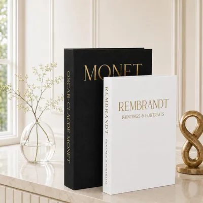 Productafbeelding van Set van 2 decoratieve boeken, verborgen opbergdoos, zwart & wit