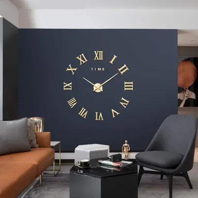 Produktbild von Wanduhr, Dekorative 3D-Wanduhren, DIY-Wanduhr, Römischen Ziffern, 100-120cm, Geeignet für Zuhause Wohnzimmer, Schlafzimmer Wanddekoration