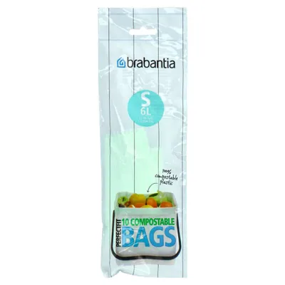 A package of Brabantia compostable bin liners.