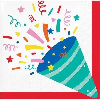 Produktbild von Servietten Hats off birthday, 25 cm, 16Stk.