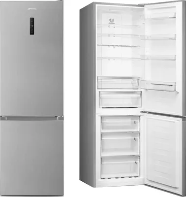 Produktbild von Smeg Kühl Gefrierkombination NoFrost Kühlschrank mit Gefrierteil Edelstahl Inox 185 cm Display Umluft 300 L