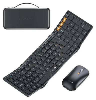 Obrázek produktu pro Bezdrátová klávesnice a myš - Skládací - 105 kláves - Pro 3 zařízení - QWERTY