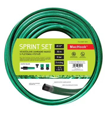 Obrázok produktu pre MacHook 13870 SPRINT SET 1/2" 30 m záhradná hadica zelená