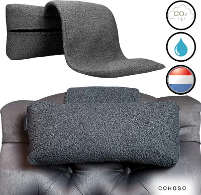 Produktbild von COHOSO®nackenkissen kopfstütze sofa couch - sessel für Sonnenliege und Gartenstuhl - Kopfstütze Nackenpolster für couch - Ergonomisch - Teddy Grau