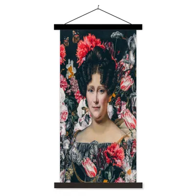 Produktbild von MuchoWow® Textilposter Malerei - Blumen - Dubois Drahonet 90x180 cm mit schwarzem Rahmen - Dekoration Wohnzimmer