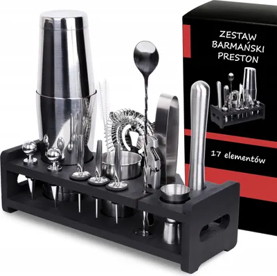 Zdjęcie produktu dla Zestaw Barmański Preston Chromowany 17 Elementów