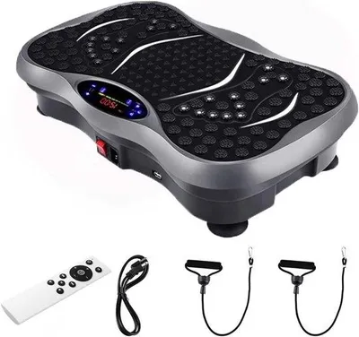 Productafbeelding van Vibratieplatform - Trilplaat Fitness - Full Body Workout - 180 Snelheidsniveaus - 67 cm Breed - Zwart