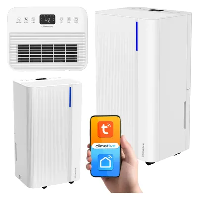 Produktbild von Leiser Luftentfeuchter 12 L/24 h 120 m³/h WAVE Luftentfeuchter ION, Timer, Hygrostat, WLAN Tuya Smart Life – Ionisierung, Abtaufunktion