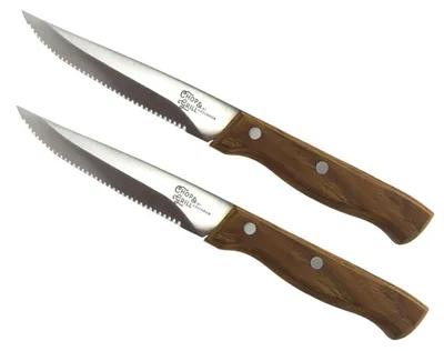 Produktbild von Steakmesser aus Edelstahl mit Holzgriff ca. 22 cm Messer-Set 2-tlg.