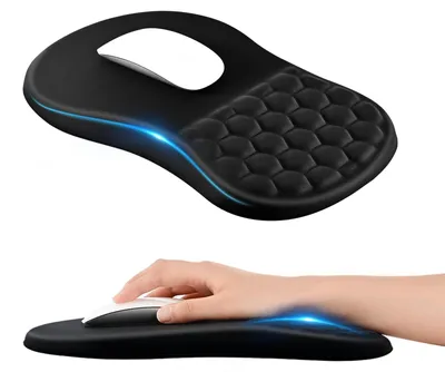 Produktbild von Ergonomische Mauspad Mousepad Gaming-Mauspad - 31 x 21 cm - Schwarz - Für Büro und Gaming