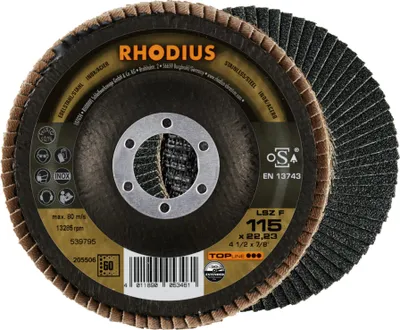 Produktbild von Rhodius Schleifscheibe LSZ F 115x22,23mm Körnung 60 Edelstahl Topline - 205506