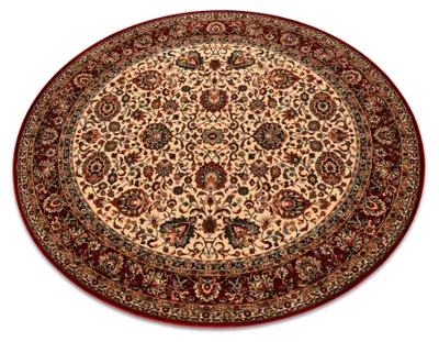 Imagen del producto de Alfombra de lana KASHQAI 4362 102 circulo ornamento / burdeos beige circulo 120 cm