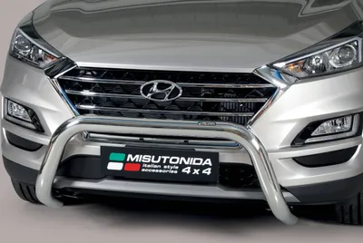 Produktbild von J&J AUTOMOTIVE | Ladekantenschutz Stoßstange Schweller Für Hyundai Tucson 2018-2021 Ø 76mm, Edelstahl Chrom, Auf Stoßfänger, Hinten, Stoßstangen, Ladekantenschutz, Kofferraum Schutz