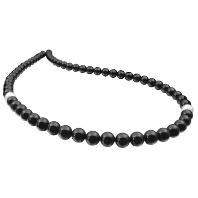 Produktbild von Kette Halskette aus echtem Onyx & 925 Silber schwarz asymmetrisch Damen