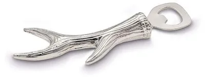 Flaschenöffner Geweihform Aluminium silber 17,0 cm