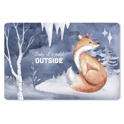 Produktbild von MuchoWow® Schreibtischunterlage Zitat - Winter - Fuchs 60x40 cm - XXL Mauspad - Großes Mauspad