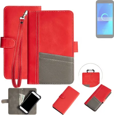 Produktbild von K-S-Trade Handy Schutzhülle für Alcatel 1S Hülle Portemonnee Brieftasche Klapphülle Kartenfächer Flip Wallet Case Etui