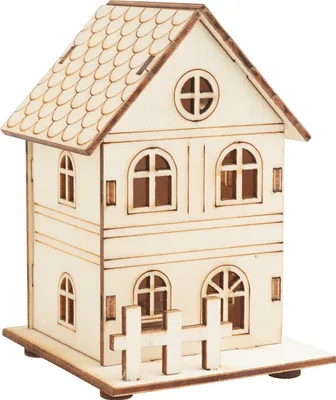 Produktbild von VBS Holzbausatz "Haus mit Zaun" inkl. LED