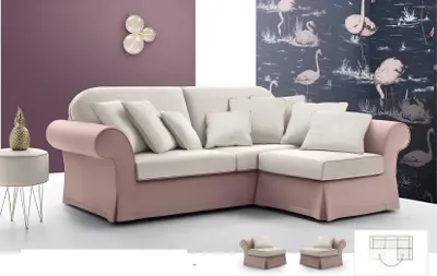 Produktbild von Ecksofa L-Form Polster Sofa Moderne Wohnzimmer Möbel Luxus Stoff Neu alfitalia