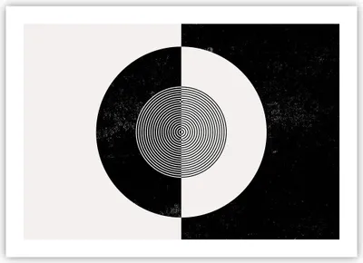 Produktbild von Poster - Poster ohne Rahmen - Abstraktion Rad Schwarz und Weiß - 70x50 cm - Wand Bild - Wanddeko - Wandbilder - Kunstposter - Wandposter - Bilder - Kunstdruck - Wandbild - P2XAA70x50-4316