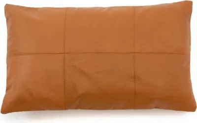 Image de Housse de coussin cuir camel 30x50x1cm