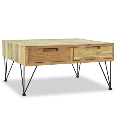 Image de vidaXL Table basse 80x80x40 cm bois massif teck