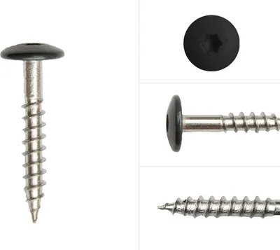 Obrázok produktu pre Skrutky pre panely Trespa® HPL z nehrdzavejúcej ocele A2 čierne 4,8 x 32 mm - 100 kusov