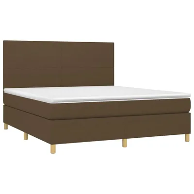 Immagine prodotto di vidaXL Letto a molle con materasso marrone scuro 180x200 cm in tessuto
