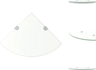 Produktbild von vidaXL Eckregale 2 Stk. mit verchromten Halterungen Glas Transparent - Wandregale