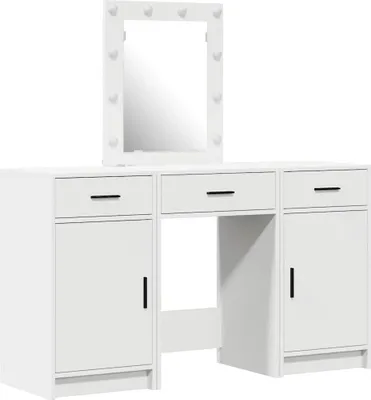 Obrázok produktu pre vidaXL Toaletný stolík so zásuvkami biely 50 x 41 x 135 cm materiál na báze dreva
