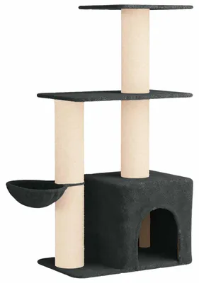 Image de Arbre à chat avec poteaux à griffer en sisal Gris foncé 133 cm