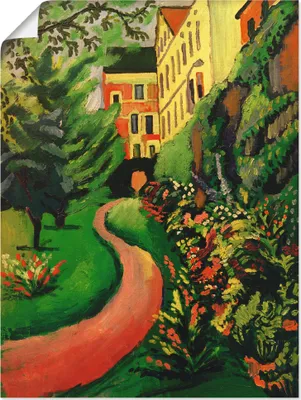 Produktbild von ARTland Poster Unser Garten mit blühenden Rabatten Größe: 60x80 cm