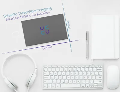 Produktbild von Hurricane 3518C3 250GB Aluminium Externe Festplatte, 3.5 Zoll, USB C HDD extern Backup Desktop Speicher mit Netzteil für PC, smart TV, Ps4, Xbox Laptop, kompatibel mit Windows mac OS Linux