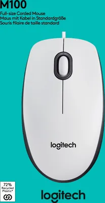 Immagine prodotto di Logitech M100, mouse con cavo - Bianco