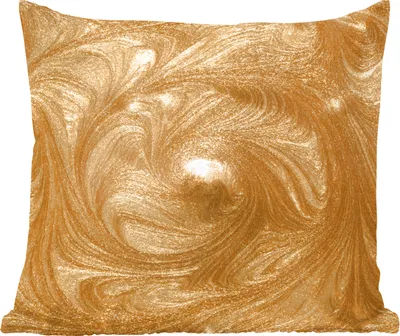 Produktbild von MuchoWow® Zierkissen Sofakissen Wohnzimmer Dekokissen 50x50 cm Kreis - Golden - Farbe - Komfort - Sofakissen