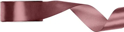 A roll of satin ribbon is shown against a white background.