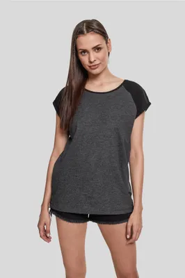 Obrázok produktu pre Urban Classics Dámsky kontrastný top RAGLAN charcoal - M