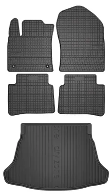 Produktbild von Gummimatten + Kofferraumwanne für Toyota Prius IV 2017-2023 (Liftback, fester Ladeboden) – Schwarz, passgenau – Wielganizator SolidPRO