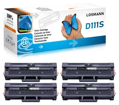 Obrázok produktu pre LOSMANN 4x tonery kompatibilné s modelmi Samsung MLT-D111S M2020, vhodné pre modely Samsung Xpress M2070W, M2071FH, M2071FW, M2071HW, M2071 W, M2078, M2078F, M2078FW, M2078W, SL-M2022, SL-M2022W, série SL-M2000, M2020, M2020W, M2021
