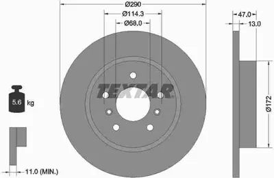 Produktbild von Bremsscheibe TEXTAR 92274003