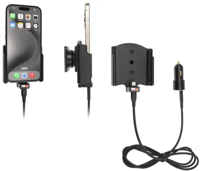 Immagine prodotto di Supporto per dispositivi Brodit 721369 con funzione di ricarica - per smartphone - Apple iPhone 15, Apple iPhone 15 Pro