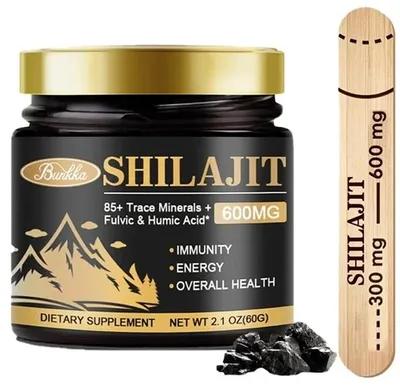 Image de Shilajit 600mg (100 portions) Complément alimentaire, énergie, système immunitaire, peau, cœur, digestion, humeur, santé du corps