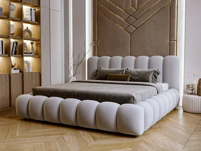 Produktbild von GrainGold Polsterbett Averia 120x200 cm - Bett 120x200, Polsterbett mit Bettkasten und Lattenrost - Hellgrau (Royal 27)