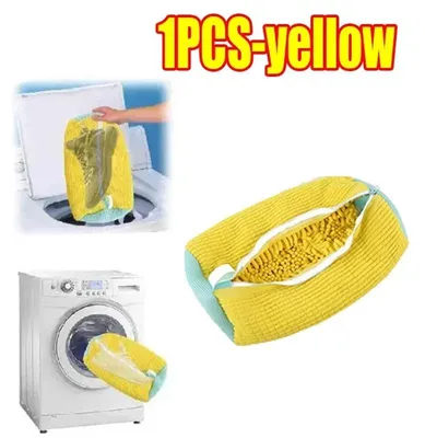 Zdjęcie produktu dla Wielokrotnego użytku plastikowy worek do prania obuwia – zestaw do czyszczenia trampek, idealny do przechowywania i podróży, w kształcie okrągłym, przeznaczony do trampek i butów. Kolor: 1 sztuka, żółty